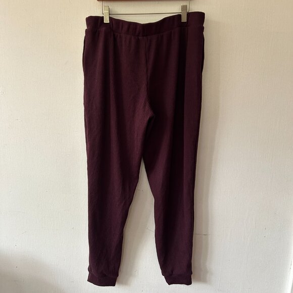 Koolaburra by Ugg Joggers Womens Medium Purple Tie Waist Ribbed Pull On Cozy - Picture 6 of 8